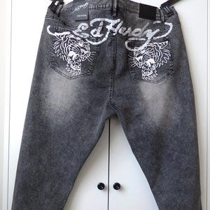 New with tags - ED HARDY 2 Tigers Men's Size 36W Denim Jeans Slim MSRP $150